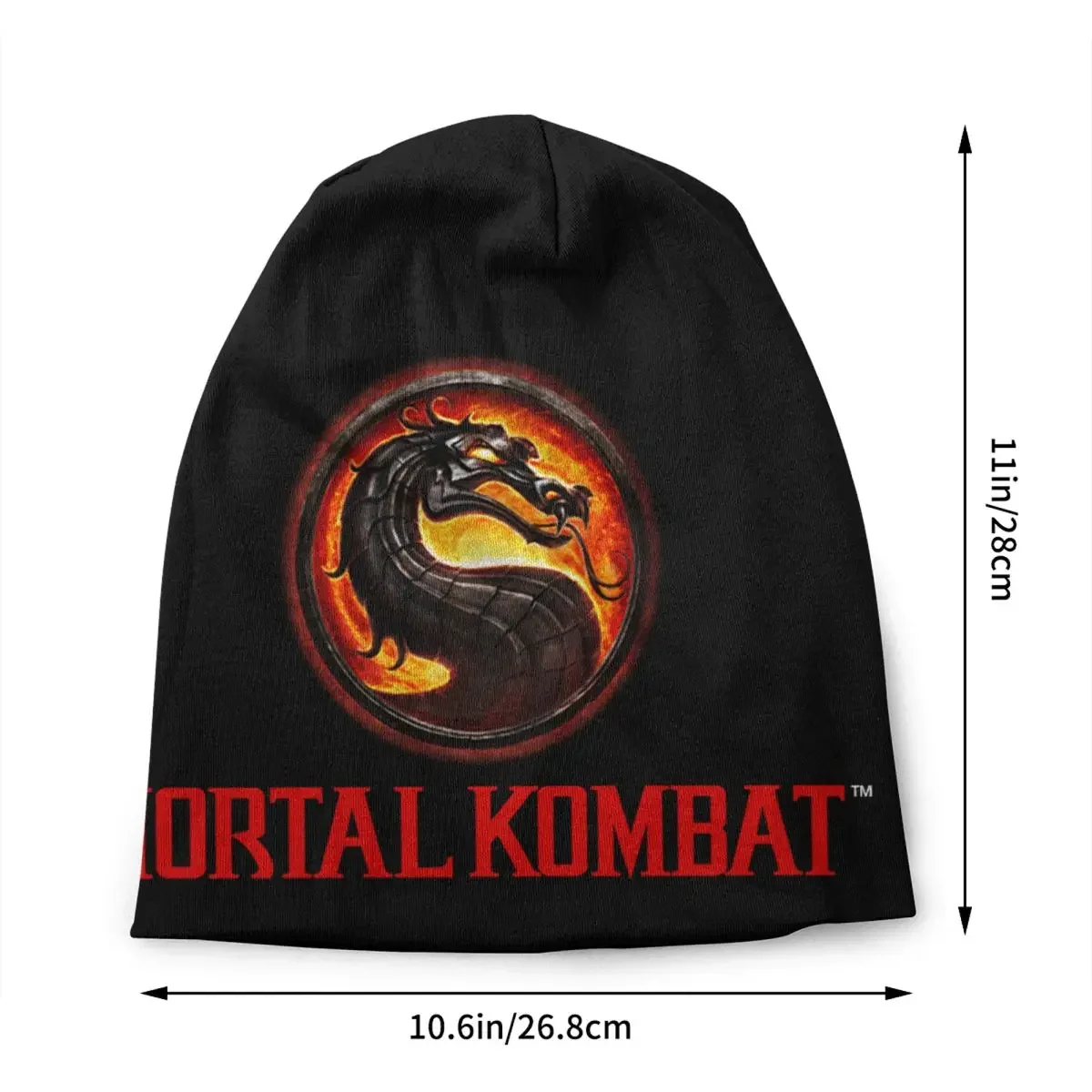 Mortal Kombat Logo Skullies Beanies Caps Unisex Winter Warm Knitted Hat Adult Sub Zero Scorpion Fighting Game Bonnet Hats Cap