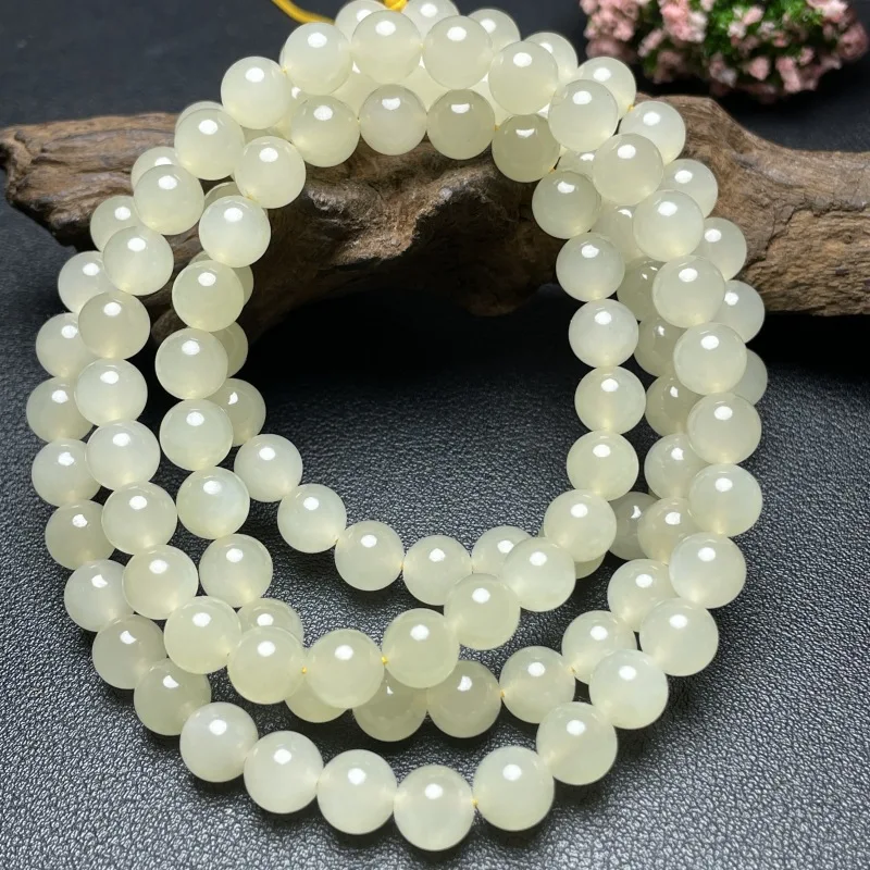 

Ожерелье с круглыми бусинами Hetian Honey, браслет с несколькими запахами, свитер-цепочка, ремешок, нефритовый кулон