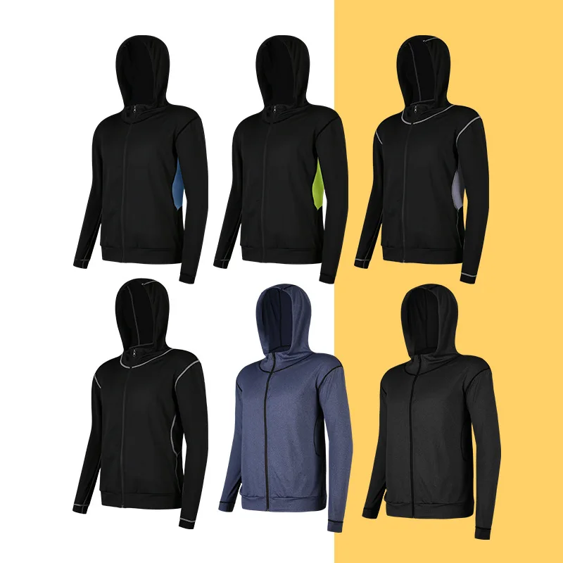 PINGNIAO casual hoodie black blue breathable cool casual spring and summer quick-drying gym running lightweight sportswear jacke