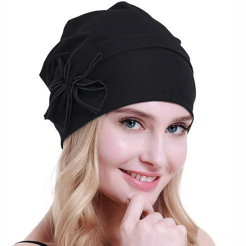 Women\'s Bowknot Cotton Pullover Hat Chemotherapy Hair Loss Hat Month Child Hat Muslim Casual Headband Hat luxury hats for women