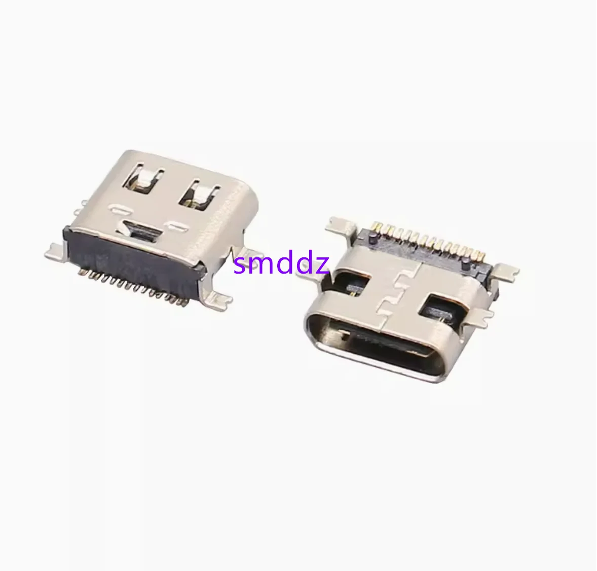 50pcs / Type-C connector Type-C16P female base full four pin patch with elastic fast charging interface connector