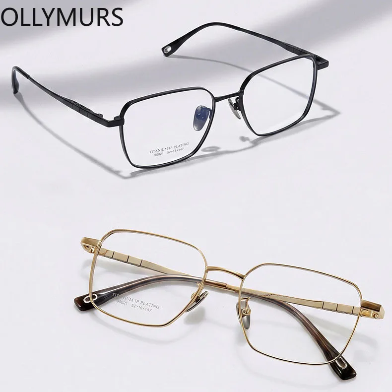 Очки OLLYMURS для коррекции близорукости, фотохромные, с защитой от синего света, в квадратной оправе, для чтения, мужские, ультралегкие, титановые