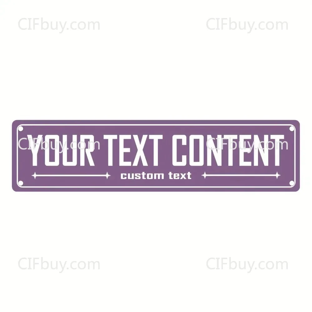 Customizable 2D Flat Lavender‑Purple Aluminum Wall Plaque,40×10cm Waterproof‑Dustproof Custom‑Text, Multi‑Scene Home Decor Only