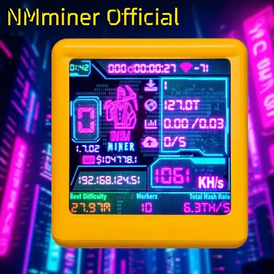 NM TV NMMiner Officail Smart TV 1060KH/s besser Nerdminer v2 ESP32 BTC SOLO Lotterie Miner & Smart Geschenk nach Hause leise Desktop-Uhr