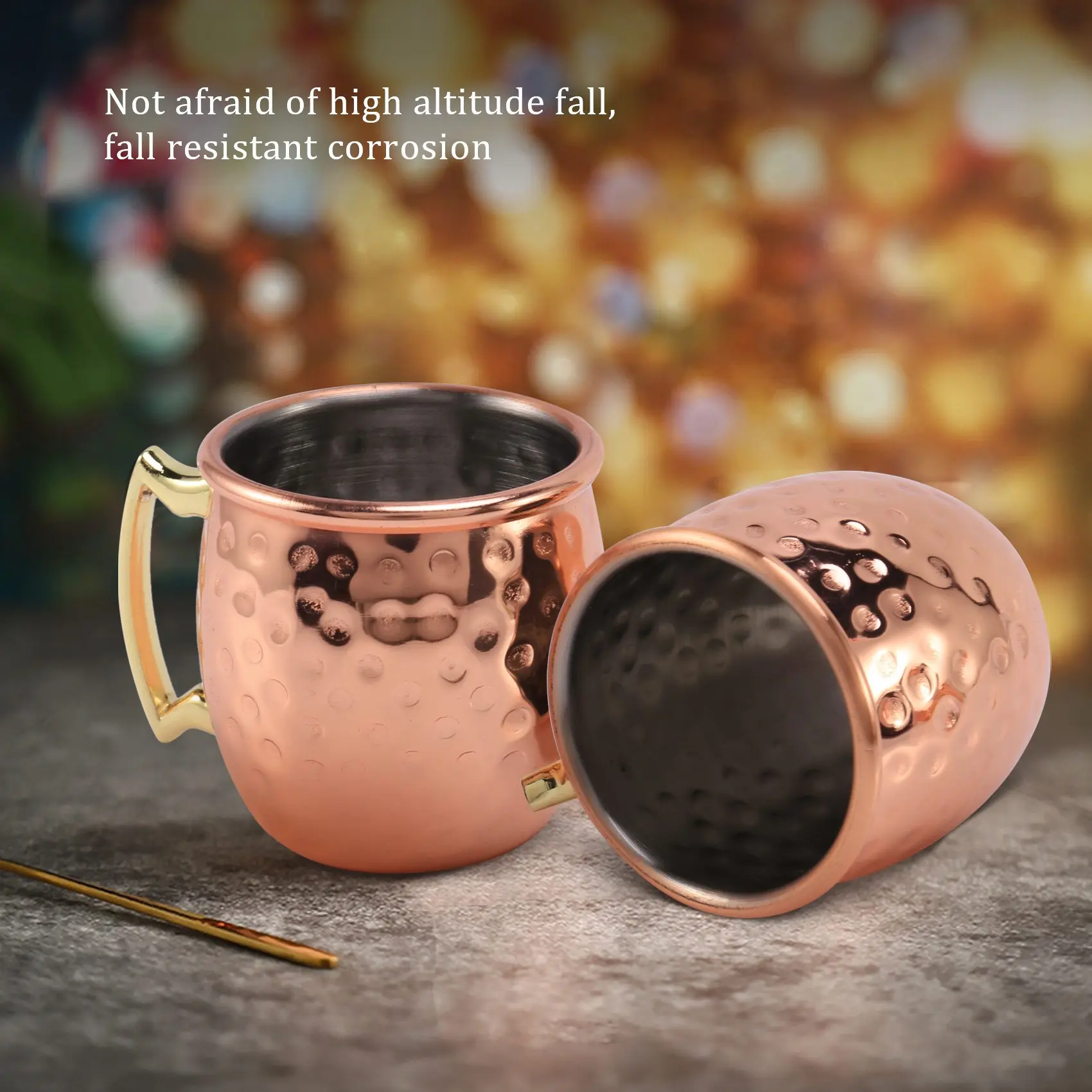 كوب صغير من الفولاذ المقاوم للصدأ سعة 2 أونصة، كوب موسكو بغل إسبرسو صغير، كوب مطلي بالنحاس، مجموعة من 4 أكواب #6