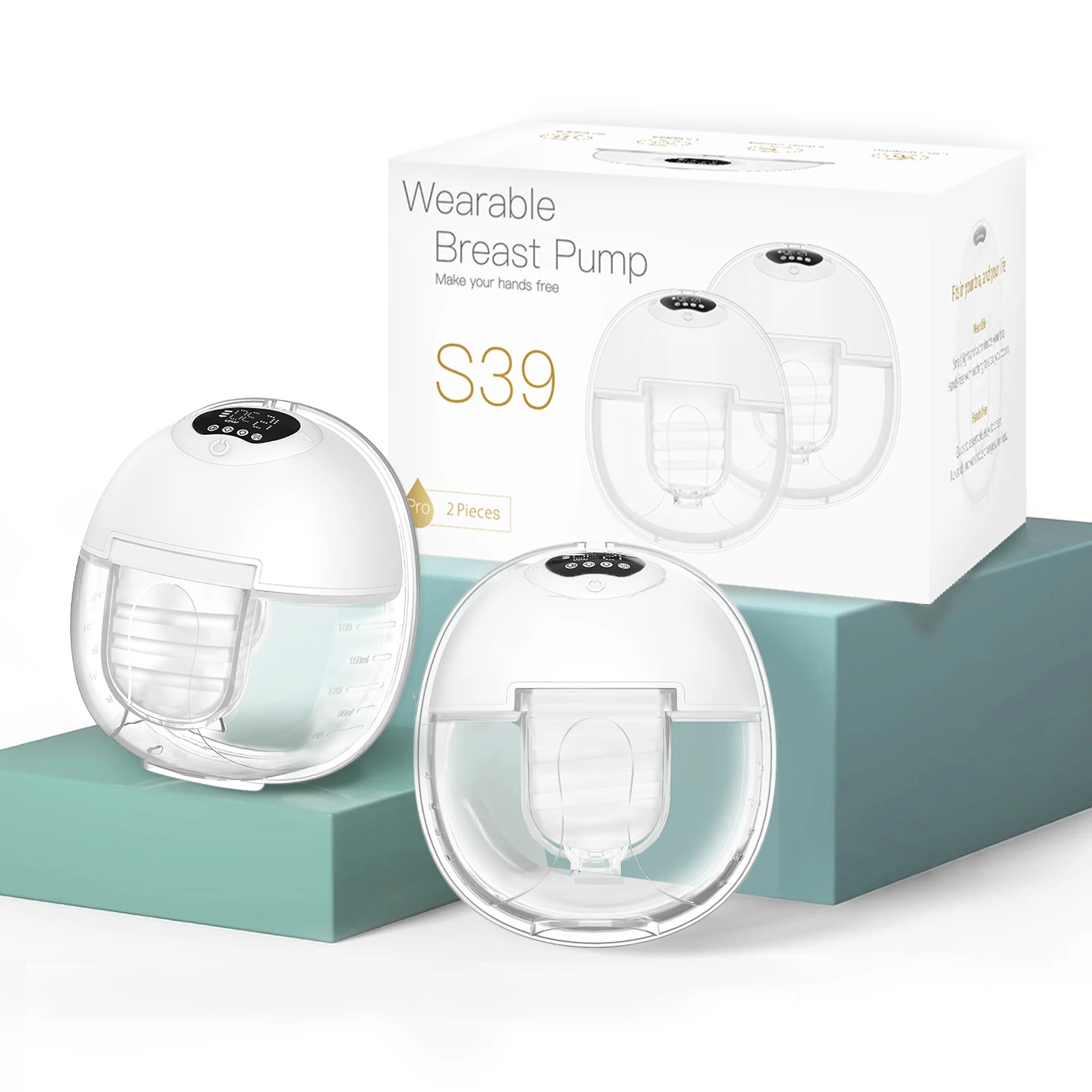 

S39 Wearable Breast Pumps Hands Free Low Noise Custom Silicon Wireless Portable Double Electric Breast Pump