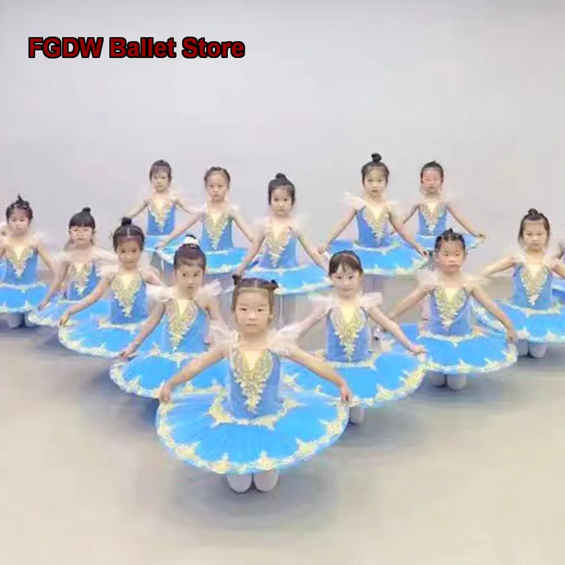 Children's Off-Shoulder Tutu Little Swan Girls' Dance Performance Costume Kids
