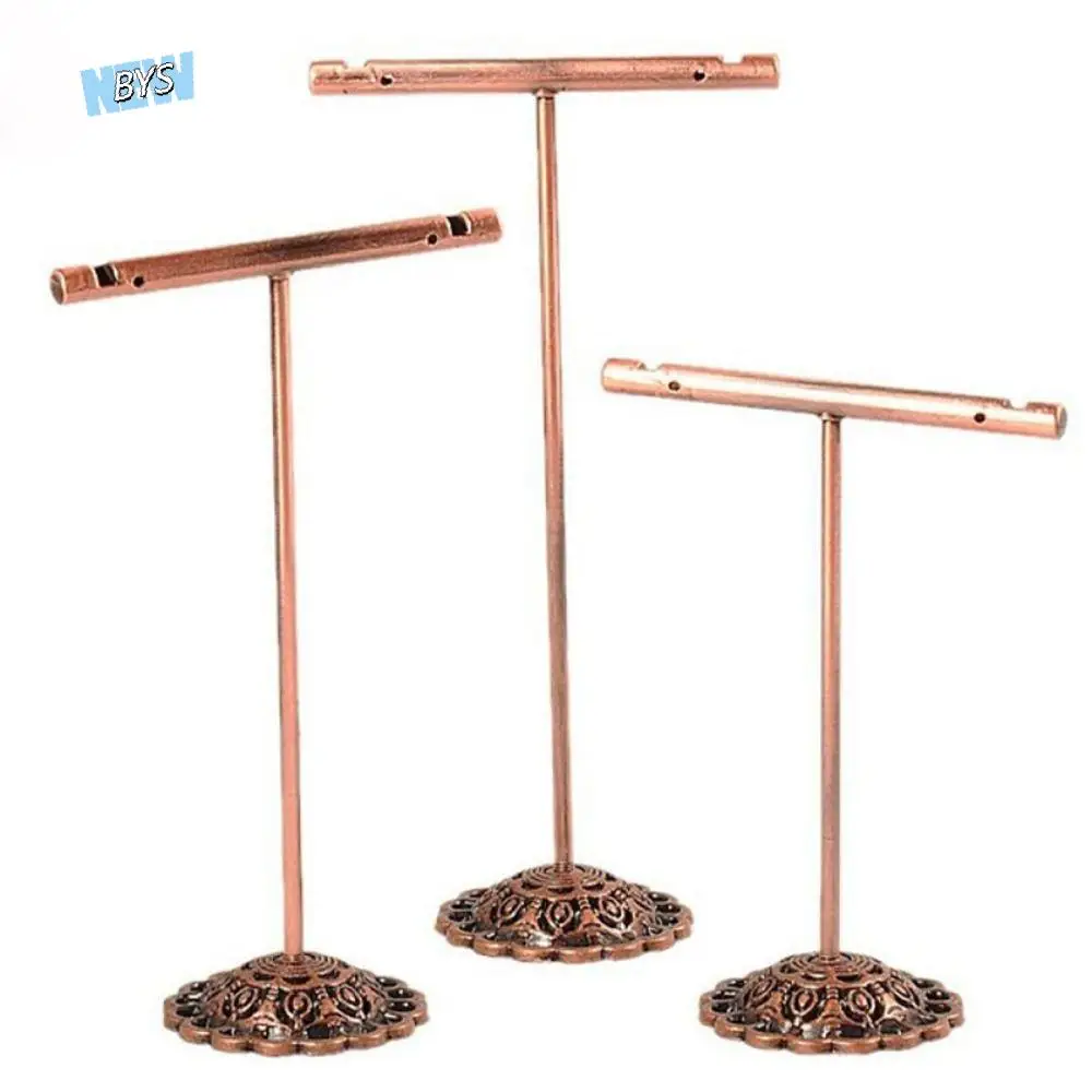 

3Pcs/Set T-Shaped Earrings Display Stand Hanging Plated Jewelry Display Holder Metal Portable Necklace Organizer Rack Jewelry