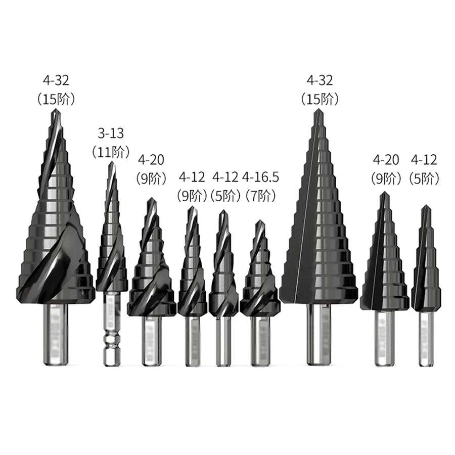 Imagem -06 - Pagode Broca de Cobalto Grau Industrial Tialn Fresagem Broca Trapezoidal Bit Passo Passo Bit Reta Sulco Passos Aço Inoxidável