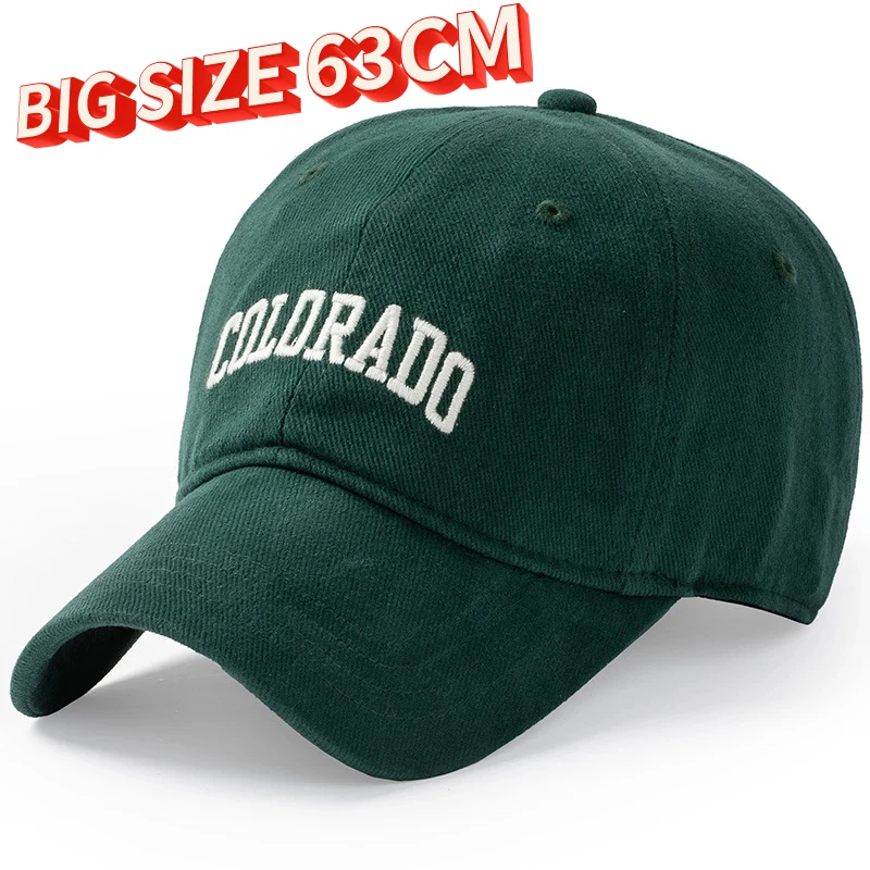 2025 Plus Size 59-63cm Baseball Caps Man Spring Summer Popular Sport Hats Ladies Fashion Soft Cotton Sun Cap Big Head Wholesale
