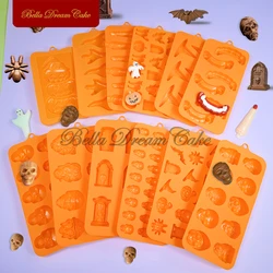 3D Halloween Pumpkin/Skull/Tomb/Wizard Hat Chocolate Silicone Mold DIY Candy Pudding Mousse Mould Cake Decorating Tools Bakeware