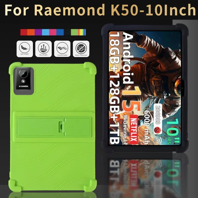 For Raemond K50 Silicone Shockproof Case Stand Rubber Soft Shell Kids Friendly Protective Raemond K50 Tablet 10.1 Inch