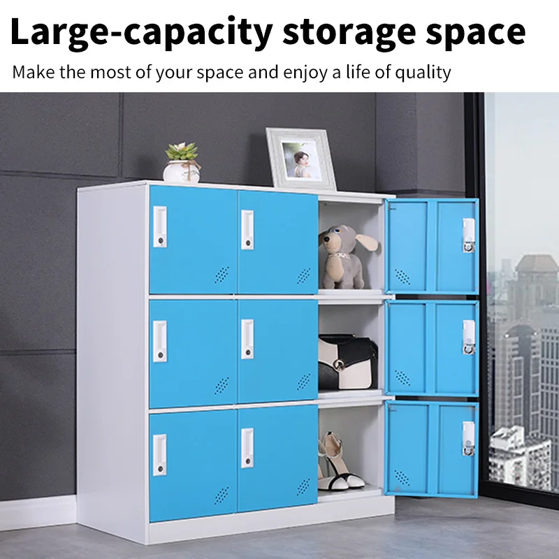 

Blue Lockable Steel Storage Cabinet Waterproof And Moisture Proof for Office School Library Document File Storage