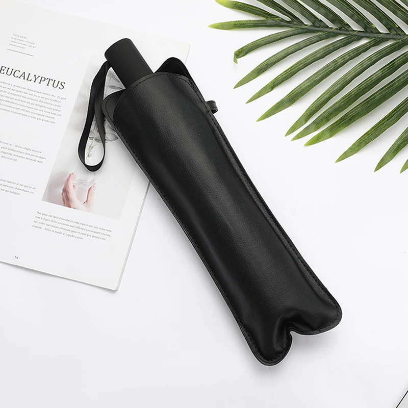 Black PU Leather Umbrella Cover Case Portable Waterproof Umbrella Storage Pocket Umbrella Bag Portable Umbrella Cover
