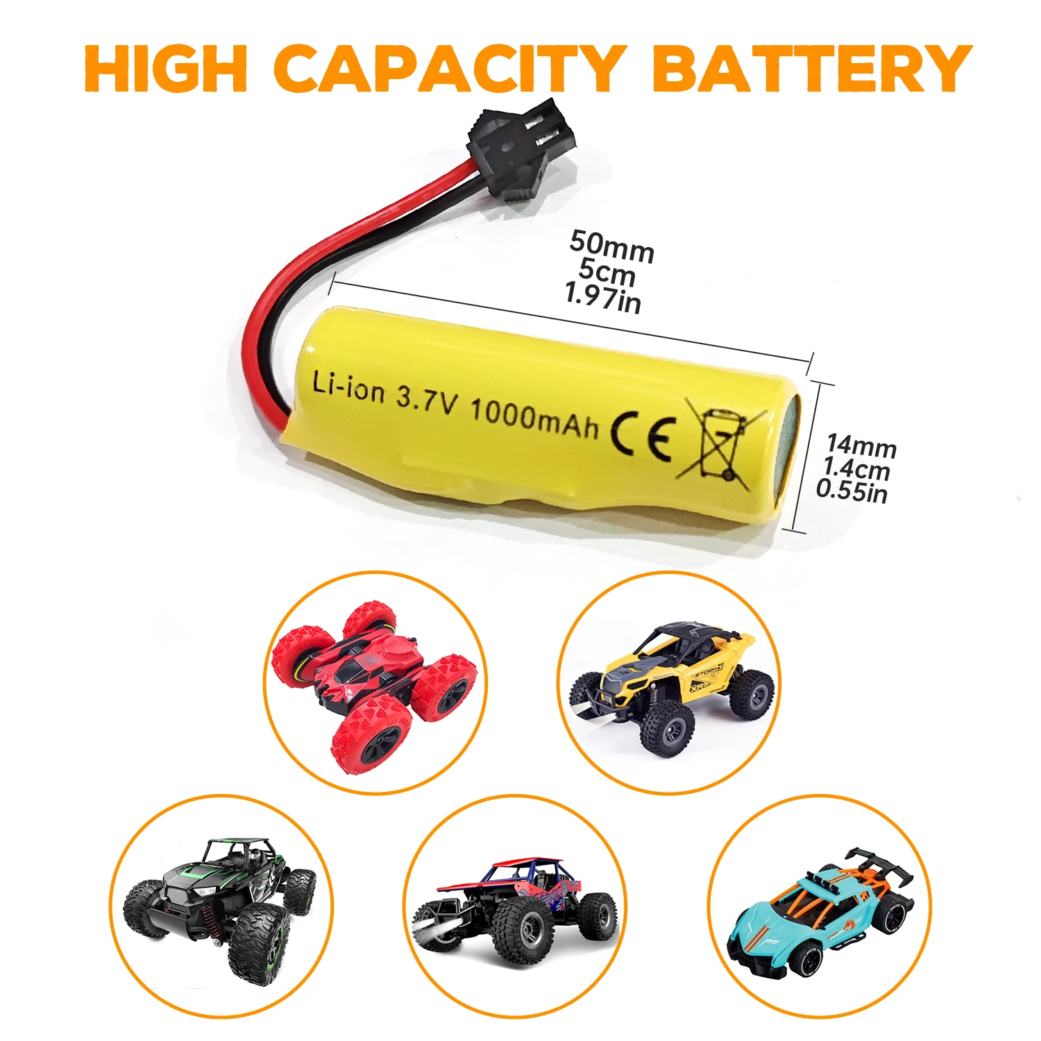 3PCS 3.7V 1000mAh Li-ion Battery with USB Charging Cable for TB202 TB201 TM201 TM202 TC141 DE35 DE38 DE40 DE50 RC Stunt Car