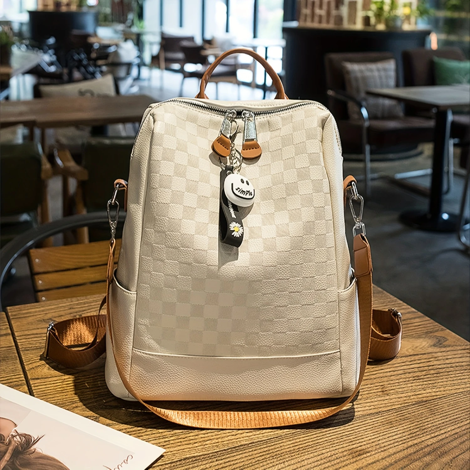 

Модный клетчатый рюкзак с принтом, противоугонный трансформируемый дорожный рюкзак, женский модный школьный рюкзак и кошелек на плечо