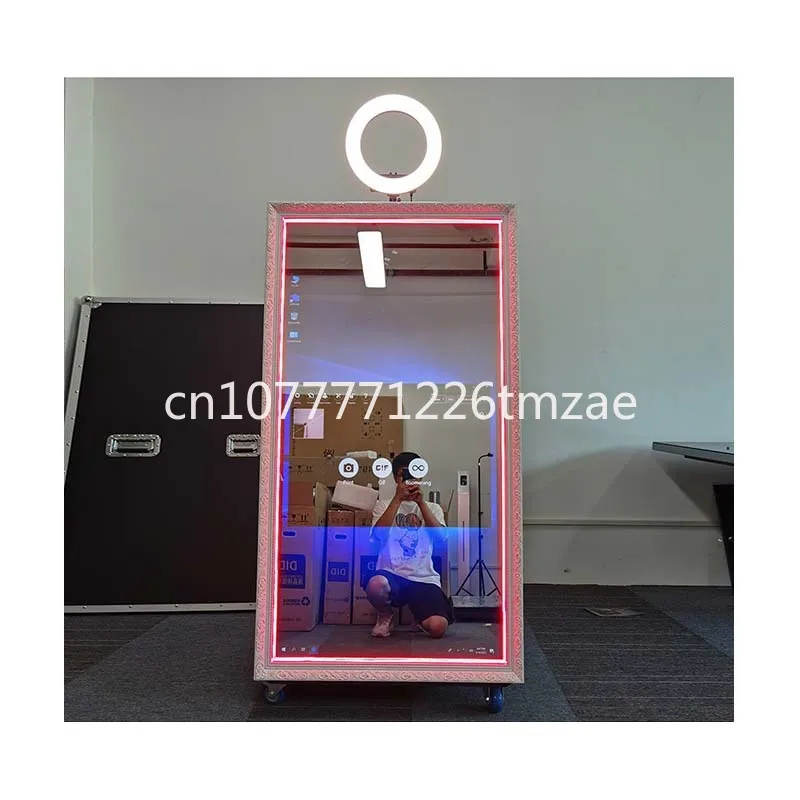 Mirror photo studio with free accessories, mirror photo booth with printer, mirror photo booth with camera and printer