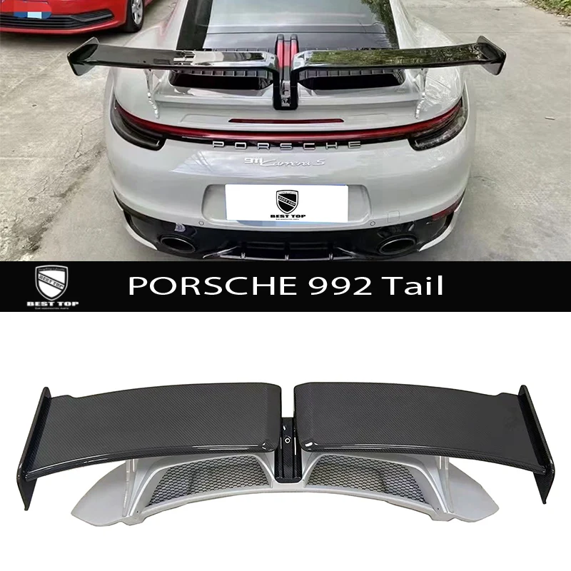 Carbon fiber tail spoile for 2018UP Porsche 911 992 upgrade Techart Style Car Professional Parts Car Accessories Car Bumper