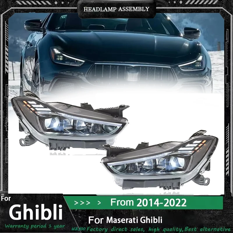 

Car LED Headlights Assembly For Maserati Ghibli 2014-2020 Head Lights Upgrade 2023 Style LED Daytime Running Lights Front Signal