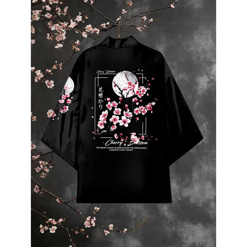 Japanese Kimono Cardigan Printed Traditional Role-playing Half Sleeved Cardigan Clothing for Men and Women