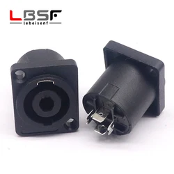XLR 4 Pin Speakon Panel Mount Board Connector 4 Poles Powercon Female Jack Socket XLR Audio Video Cable Wire Adapter insert