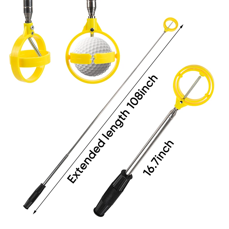 كلب بولو مائي تلسكوبي مع أداة لف كرة رأس الربيع وحزام الجولف وأداة الإمساك وإكسسوارات الجولف هدية جولف للرجال