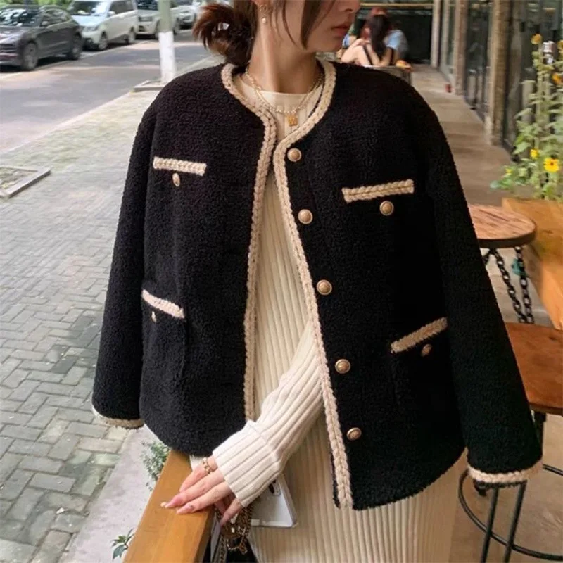 Lamb Wool Coat Women's Autumn and Winter Thickened 2023 New Korean Temperament Celebrity High-end Short Top