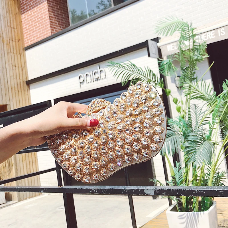 Evening Clutch Bag Party Wedding Crystal Clutches Purse Crossbody Bags for Women Luxury Chain Shoulder Bag with Rhinestone sac