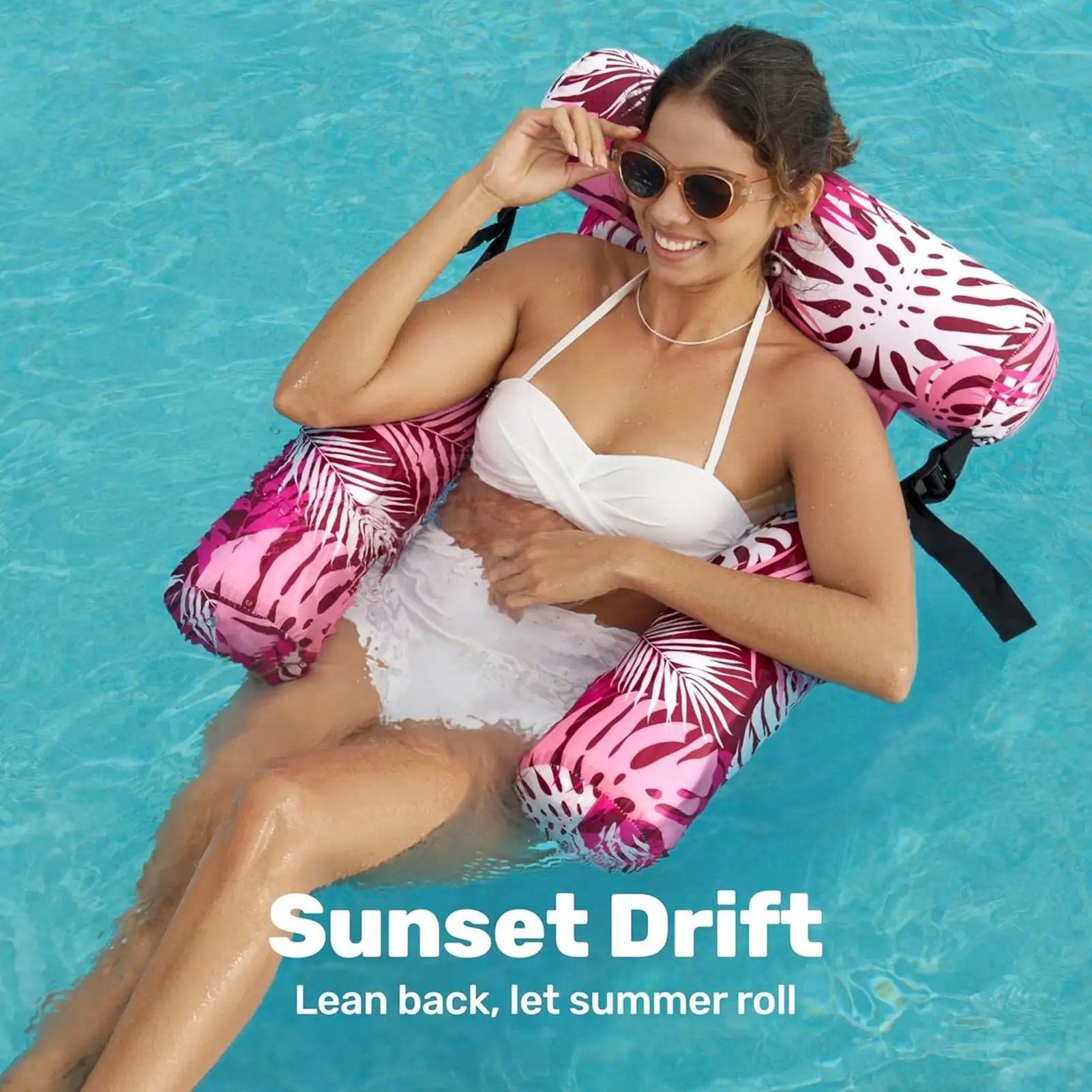Inflatable Floating Lounger for Adult Portable Pool Float Chair folding Recliner for Swimming Pool Beach Summer Relaxation toy