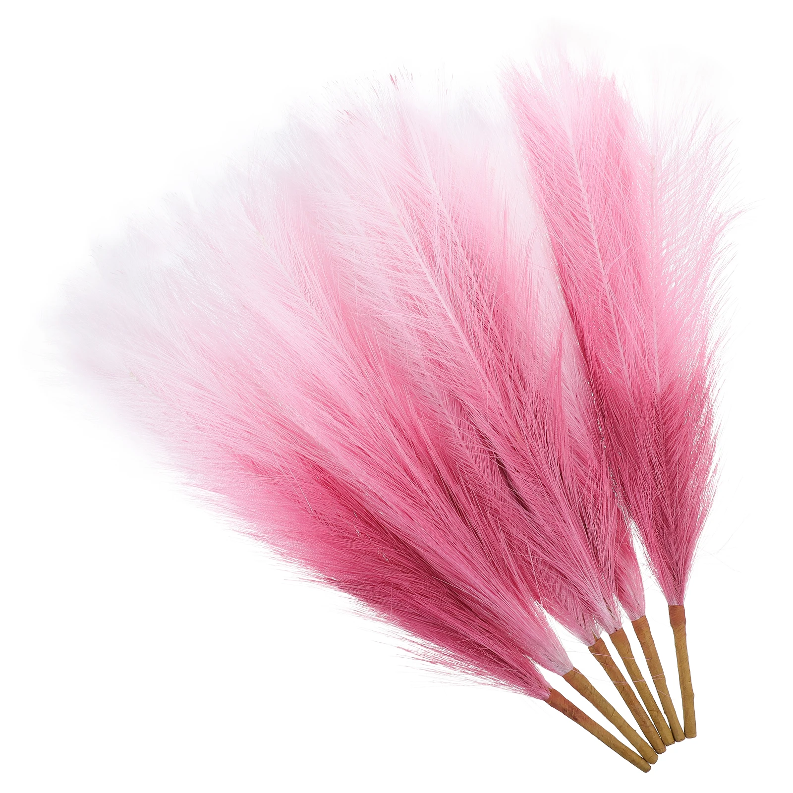 

6pcs Pink Gradient Faux 45cm 7Branches Home Decor Artificial Plants for DIY Vase Flower Arrangement