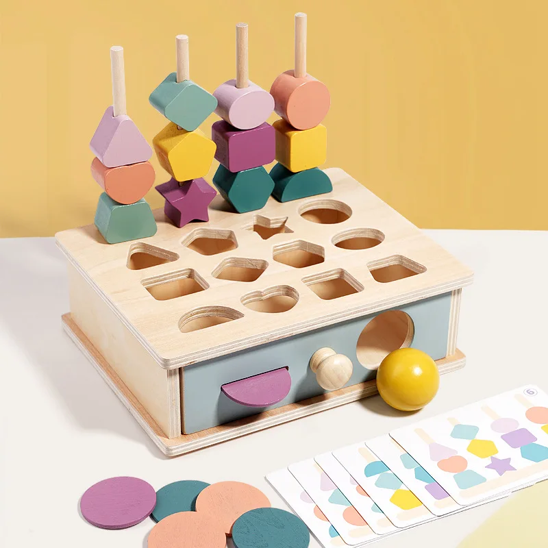 

New Puzzle Early Education Toy Children Intelligence Box Wooden Shape Matching Baby Geometric Shape Cognition
