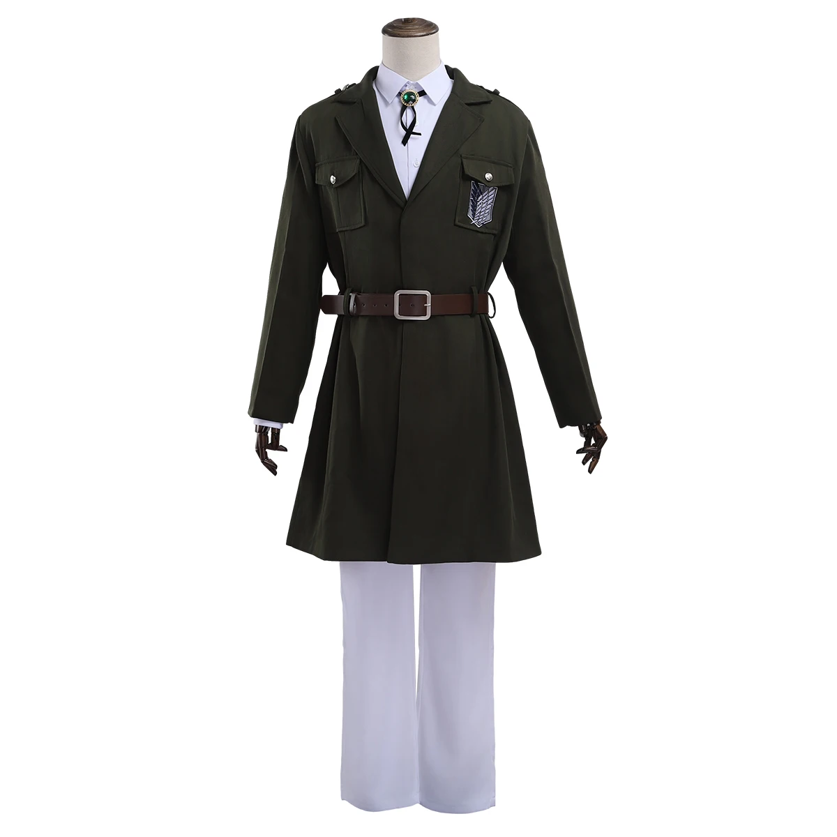 

HOLOUN Anime Cosplay Costume Levi Hanji Zoe Mikasa Ackerman Armin Army Uniform Embroidery Coat Pants Shirt Halloween Christmas