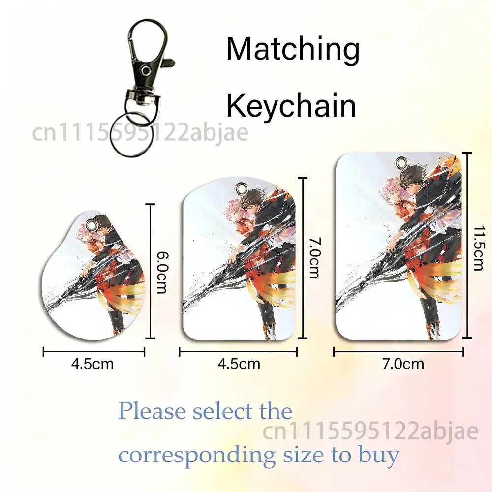 G-Guilty Crown Card Case Leather Card Holder Keychain Key Ring Transportation Card Case With Lanyard view 5