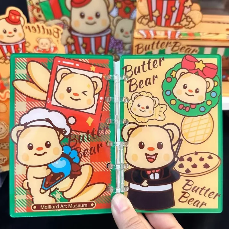 Simpatico portacarte in acrilico con orso al burro Portapenne creativo per studenti A7 Materiale scolastico per notebook