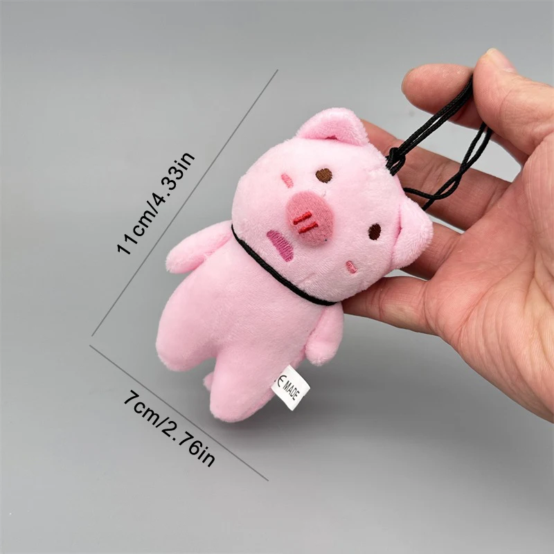 Funny Hanging Little Pink Pig Plush Keychain Cartoon Piggy Stuffed Doll Pendant Car Key Ring Backpack Bag Decor Kid Gift