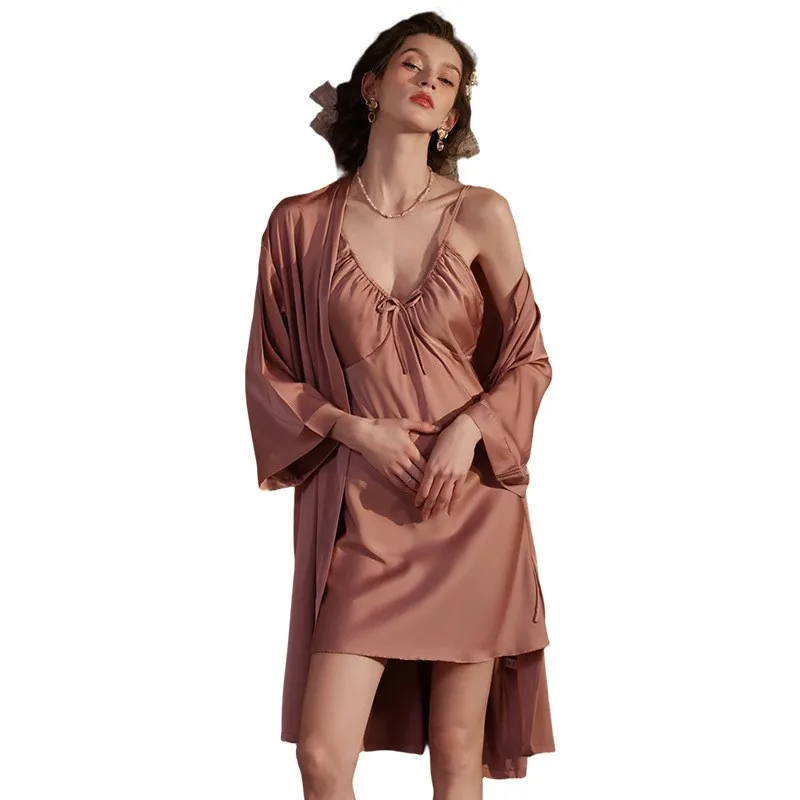Sleeveless V Neck Skirt Mini Length Sexy Short Skirt with Spaghetti Strap Camisole Nightgown for Women Spring Summer Autumn