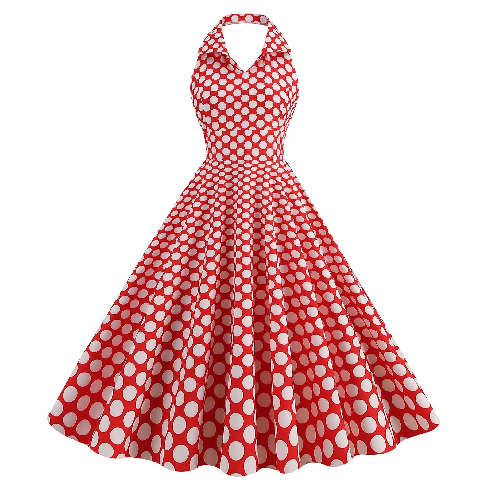 Women'S Elegant Vintage Rockabilly Dress For Women 1950s Style Polka Dot Swing Dress For Retro Parties Costumes Movie Dresses