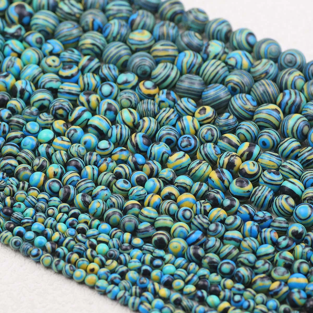 Blaue Streifen Malachit Naturstein Perlen 4/6/8/10mm Runde Lose Spacer Perlen Für Diy Schmuck Machen Armband Halsketten Ohrringe