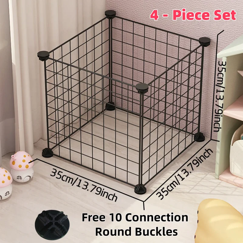 DIY-Haustierzaunplatten, einfache Drahtgeflechtplatten für Kaninchen, Katzen- und Hundekäfige, stapelbare, montierbare Zäune, multifunktionale Käfige – Detail 4