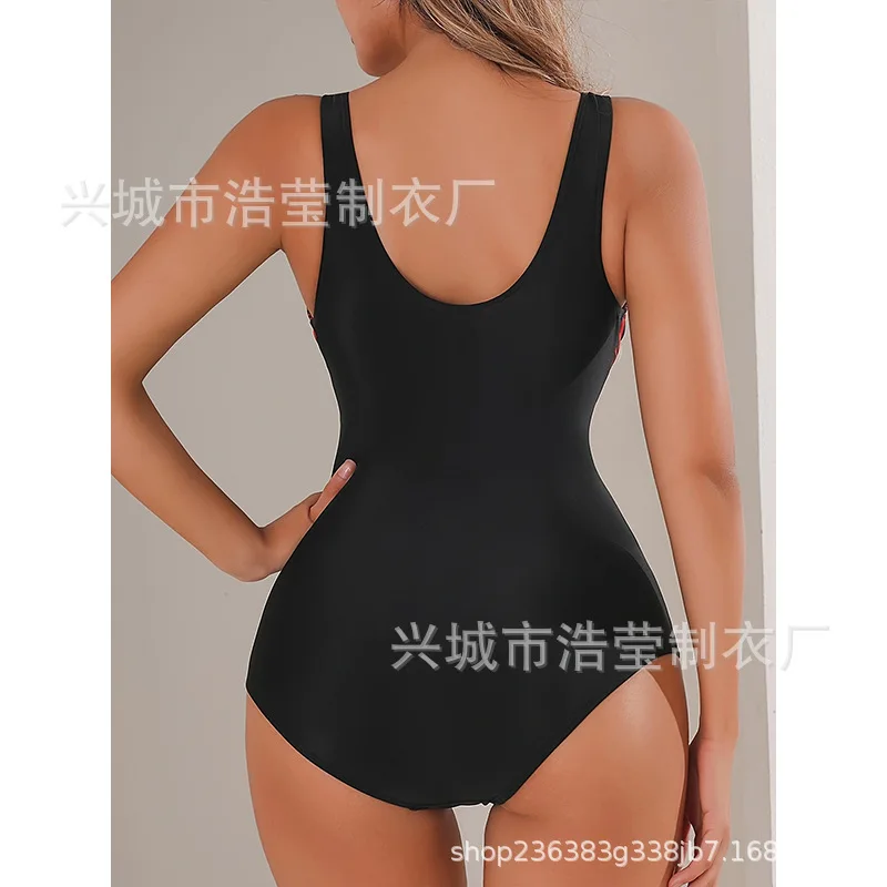 

2025 New Striped Tight Fitting Swimsuit Sexy Competitive Jumpsuit