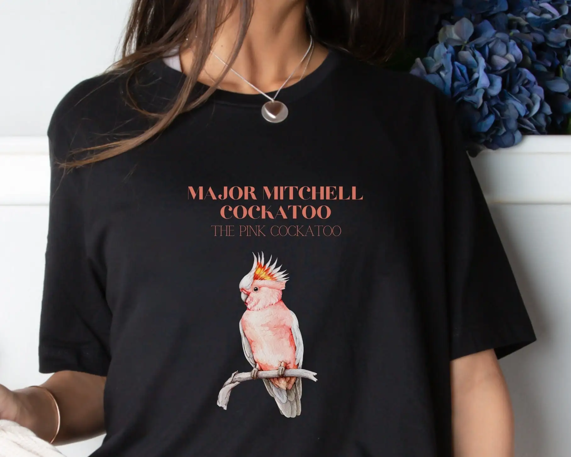 Major Mitchell T Shirt Pink Cockatoo Australian Native Bird Shirts Art Birthday Gift Idea For Parrot Lover Christmas