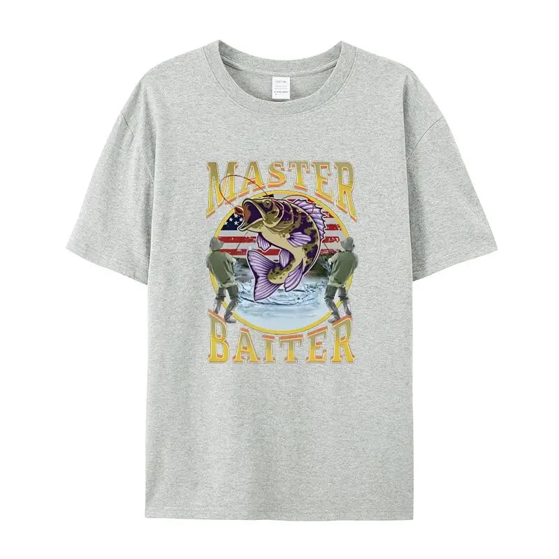 Camiseta holgada de manga corta para hombre y mujer, camiseta con estampado de pesca de algodón para verano, cultura de pesca al aire libre, MASTER BAITER, ropa informal