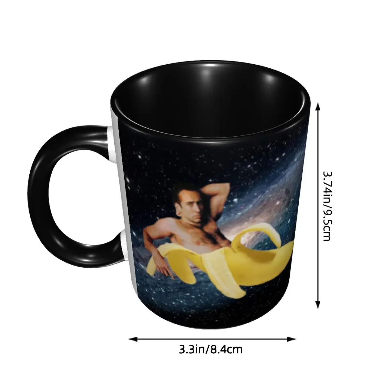 Custom Nicolas Cage In A Banana Coffee Mugs DIY Space Ceramic Tea Milk Cup
