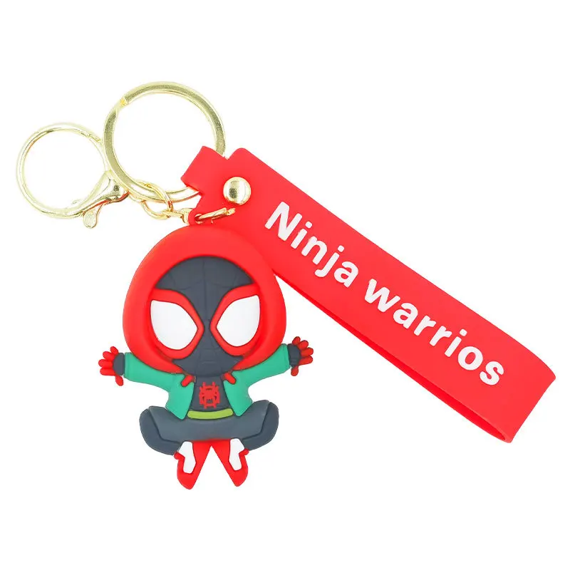 

Marvel Superhero Spiderman Cartoon Keychains Cute Figure Keyrins for Bag Spider Man Silicone Pendant Keyholder Jewelry Gift