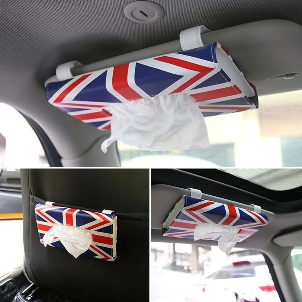 Car Sun Visor PU Tissue Box Paper Napkin Holder For Mini Coopers JCW One R53 R55 R56 R60 R61 F55 F56 F60 Car Styling Accessories