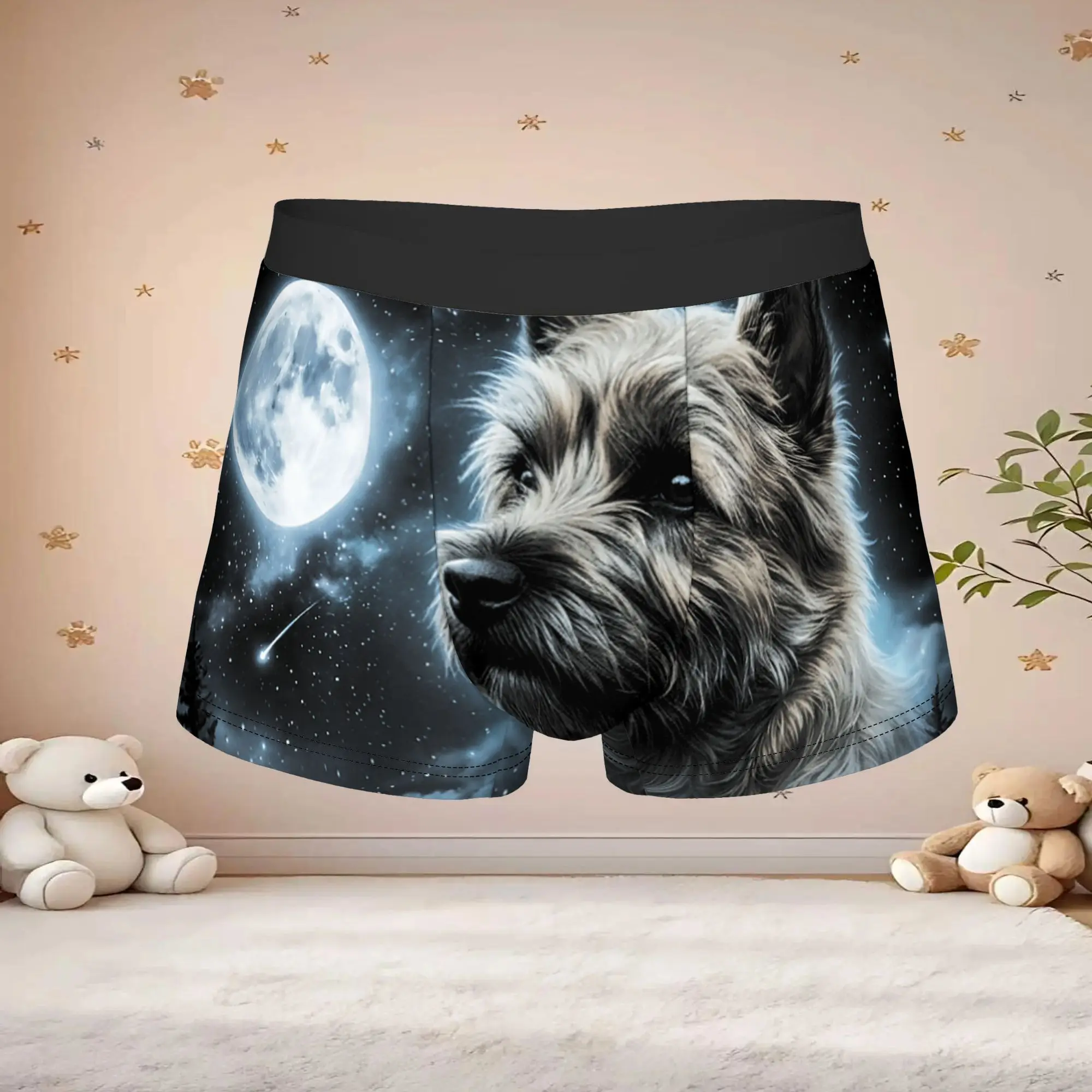 1pc Popular Cairn Terrier Der Zum  Retrohund Aus Den 90Ern boxers  Novelty Panties Men's Underwear Print Shorts Boxer Briefs