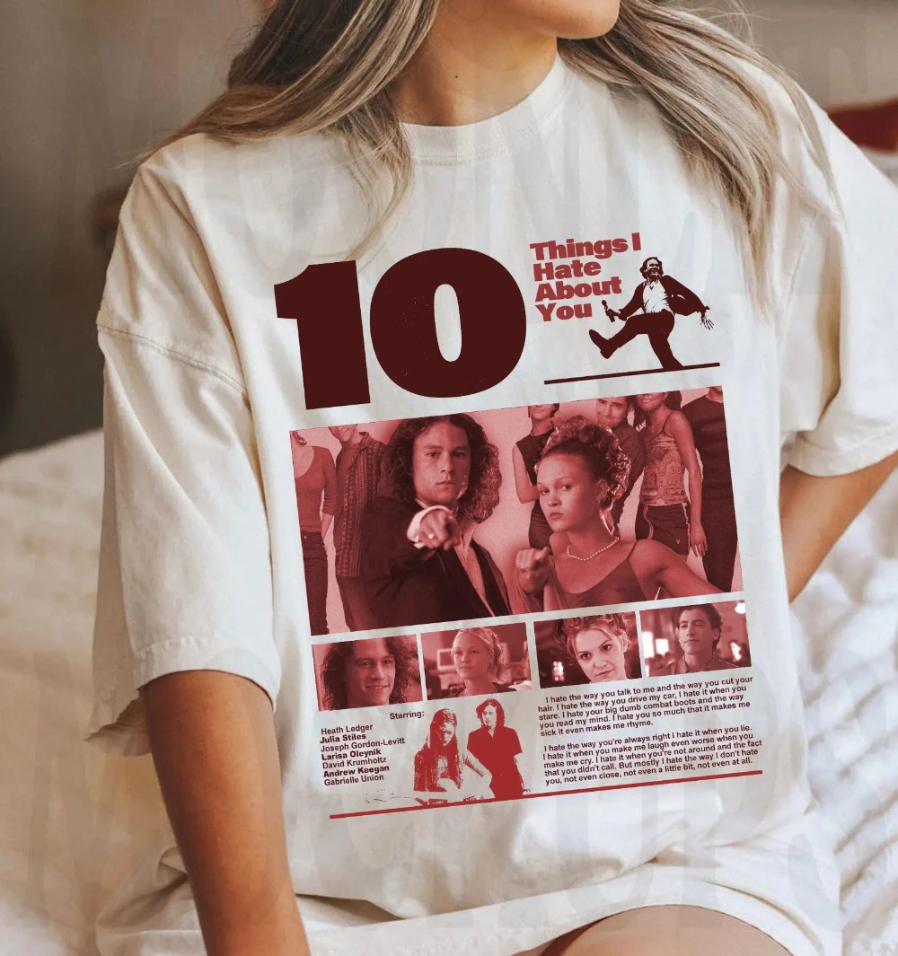 10 Things I Hate about You Shirt Heath Ledger Shirt Patrick Verona Shirt 90s Movie Shirt. Romance Shirt Gift for Fans Clothing