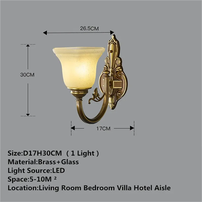 BRIGHT Contemporary Brass Wall Lamp Retro Creativity Living Room Bedroom Study Room Hotel Villa Model Room Hall Way Aisle Light