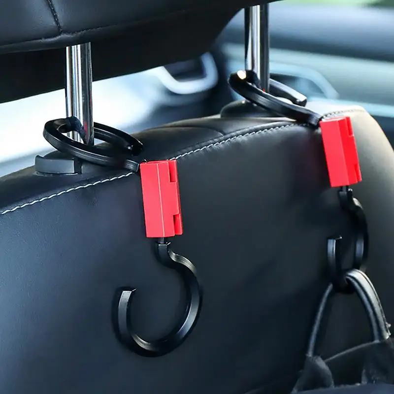 Headrest Purse Hooks For Car 2 Pieces Seat Hooks Car Storage Hook Rotatable Multifunctional Car Seat Hanger Interior Accessories