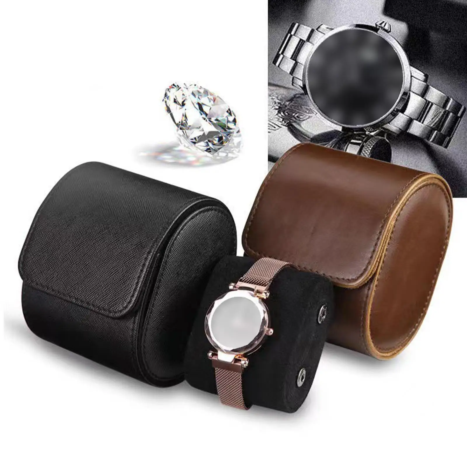 Single Watch Roll Travel Case Wristwatch Holder Display Watch Storage Case